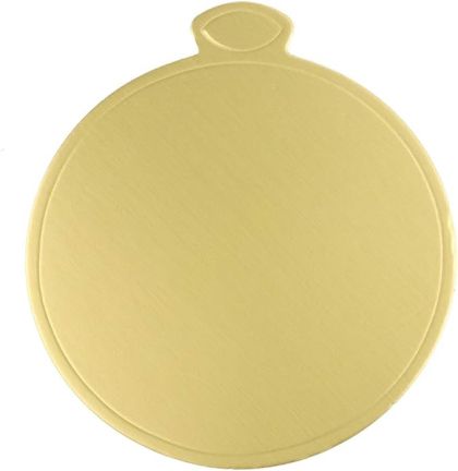 Planseta pentru portia de tort, rotund, carton gold, diametru 8.8 cm, 10 buc