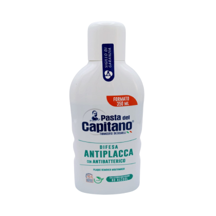 Apa de gura, fara alcool, Pasta Del Capitano anti placa cu antibacterian, 350 ml