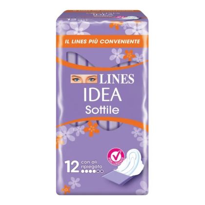 Absorbante Lines IDEA Sottile, 12 buc