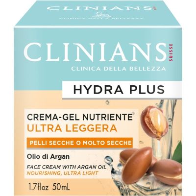 Crema Clininas Hydra Plus, Crema Hidratant Ultra Legera, Ulei di Argan si Aqua di Trandafir, 50 ml