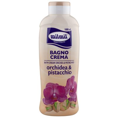 Gel de baie crema Mil Mil Orhidee si Fistic, 1000 ml